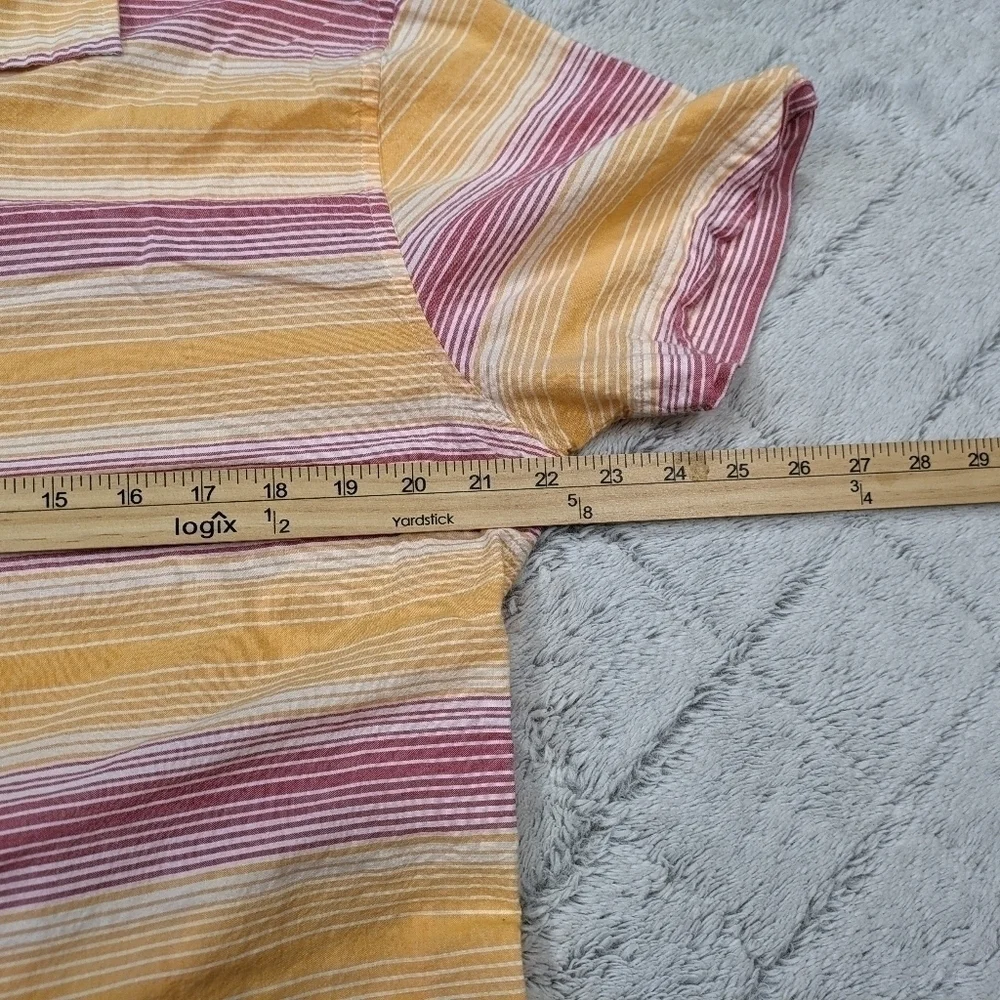 Bonobos Shirt Men's L Orange Pink Rainbow Stripe Sport Button Up Standard